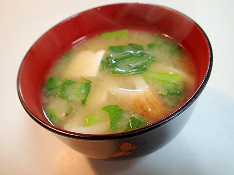 小松菜と竹輪と豆腐の美的お味噌汁